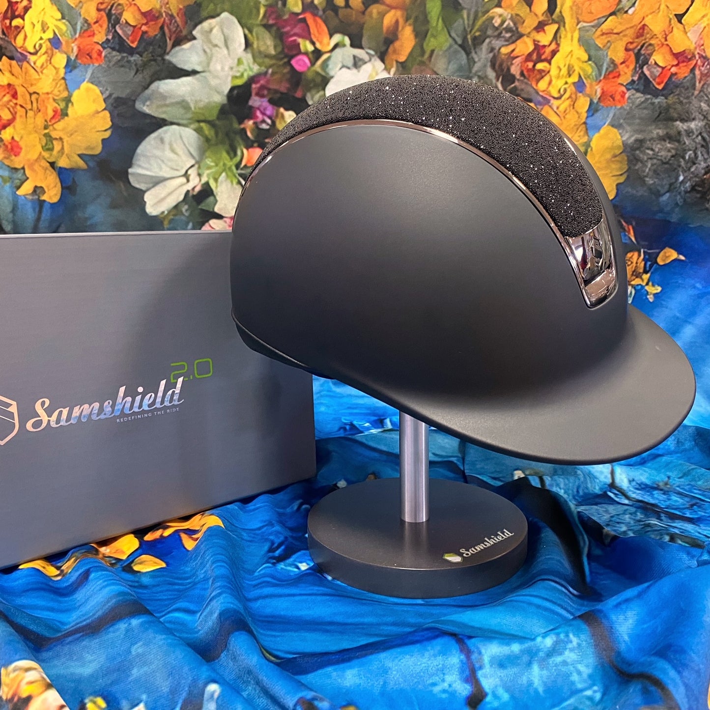 Samshield Reithelm "Shadow 2.0" schwarz Top crystal fabric Größe M (55-58 cm)