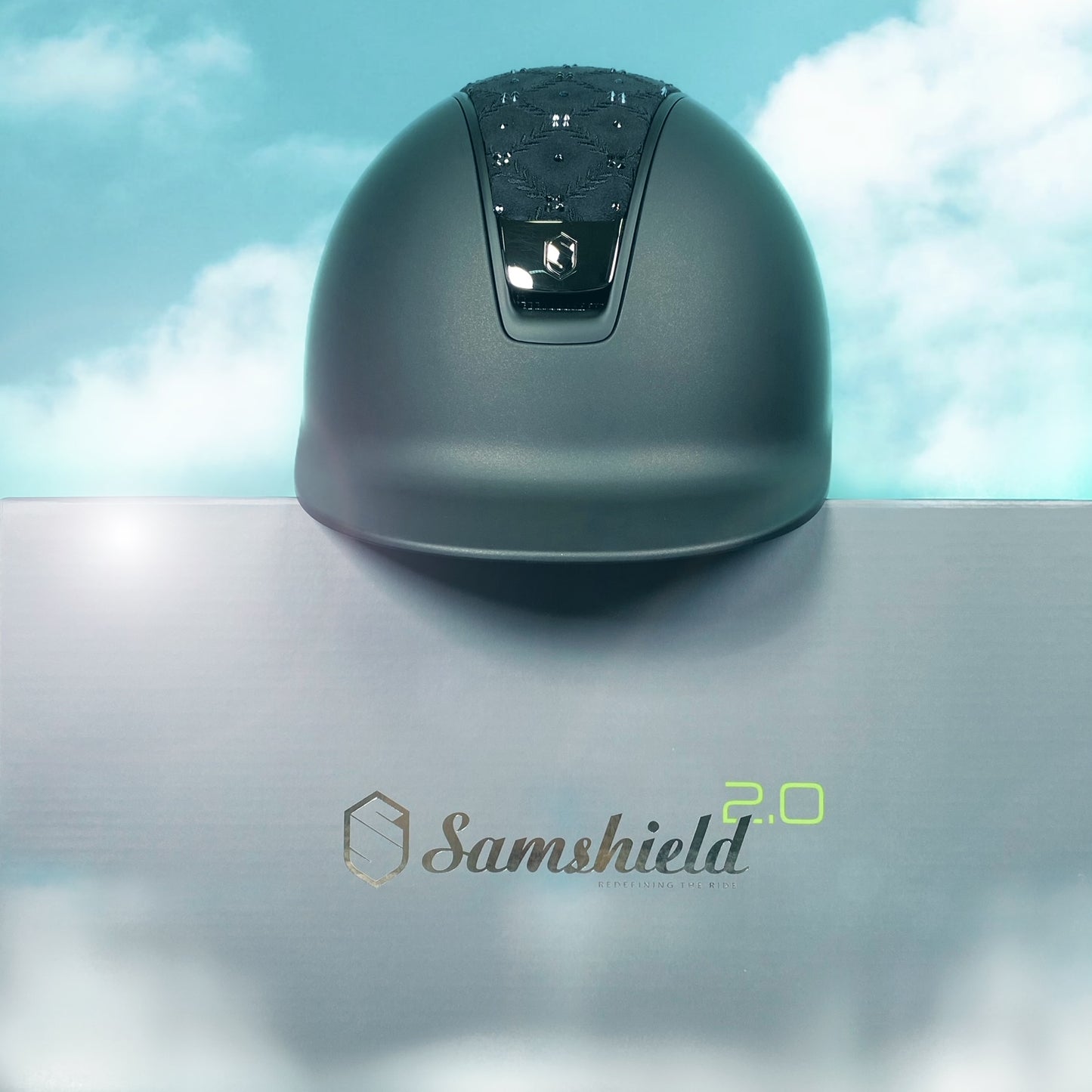 Samshield Reithelm "Shadow 2.0" schwarz "royal flower swarovski" Größe M (55-58 cm)