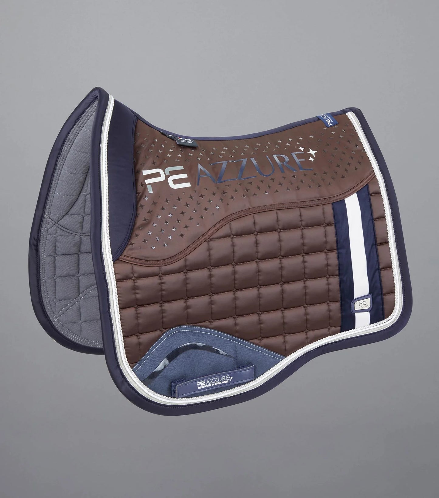 Premier Equine -Azzure Anti-Slip Satin Dressage Square - Brown/Full