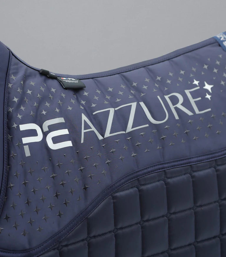 Premier Equine -Azzure Anti-Slip Satin Dressage Square - Navy/Full