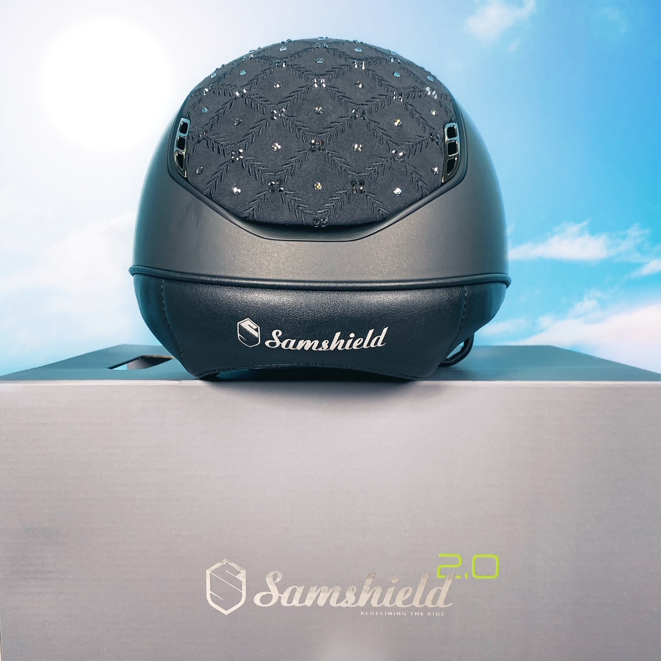Samshield Reithelm "Shadow 2.0" schwarz "royal flower swarovski" Größe M (55-58 cm)