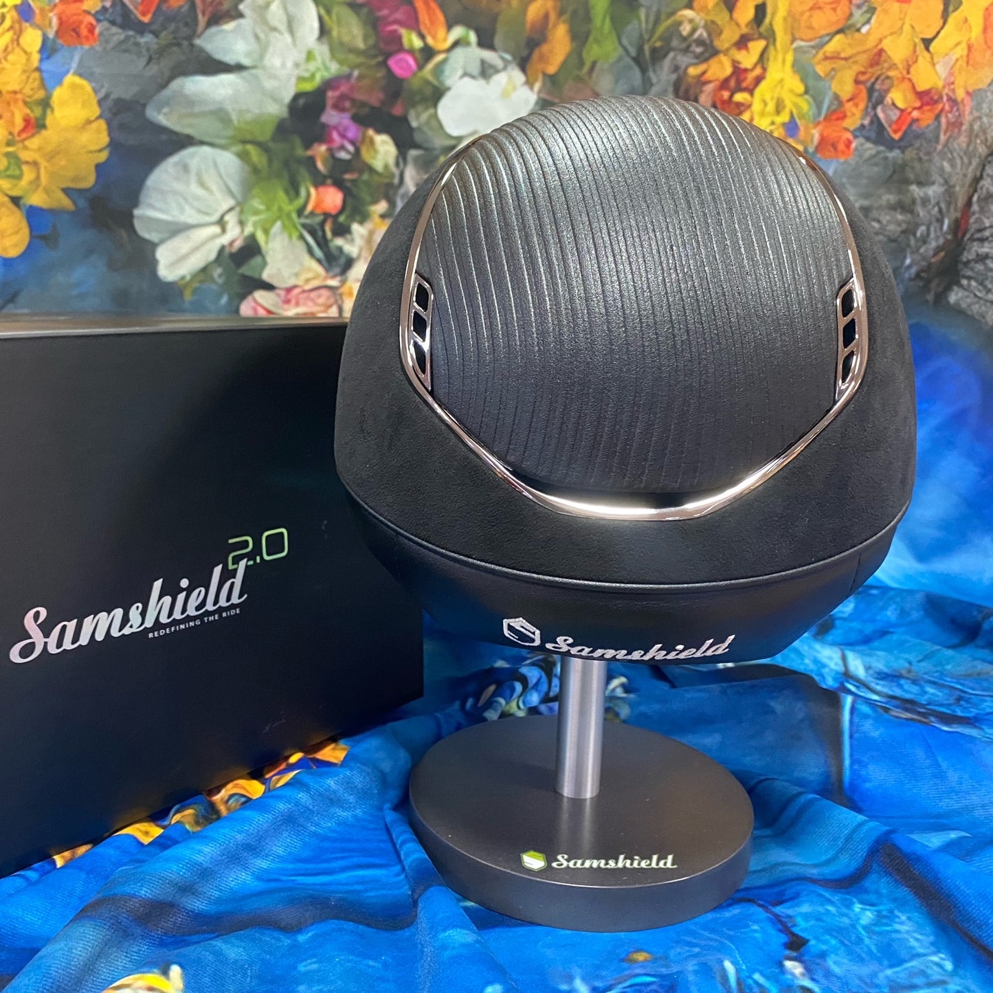 Samshield Reithelm "Shadow 2.0" PREMIUM schwarz - Top Leder schwarz - Größe L (57-61 cm)