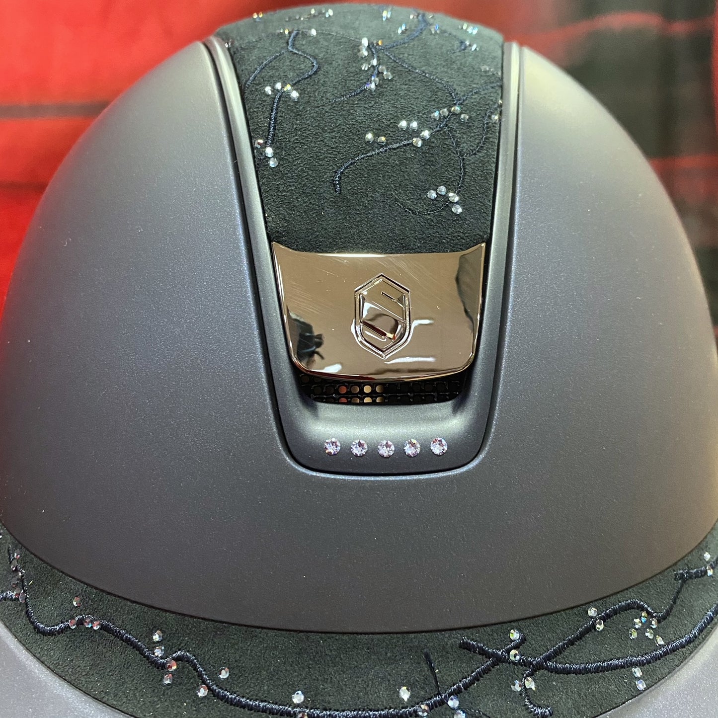 Samshield Reithelm MissShield "Shadow 2.0" blau "Crystal Leaf + 5 Swarovski" Größe M (55-58 cm)