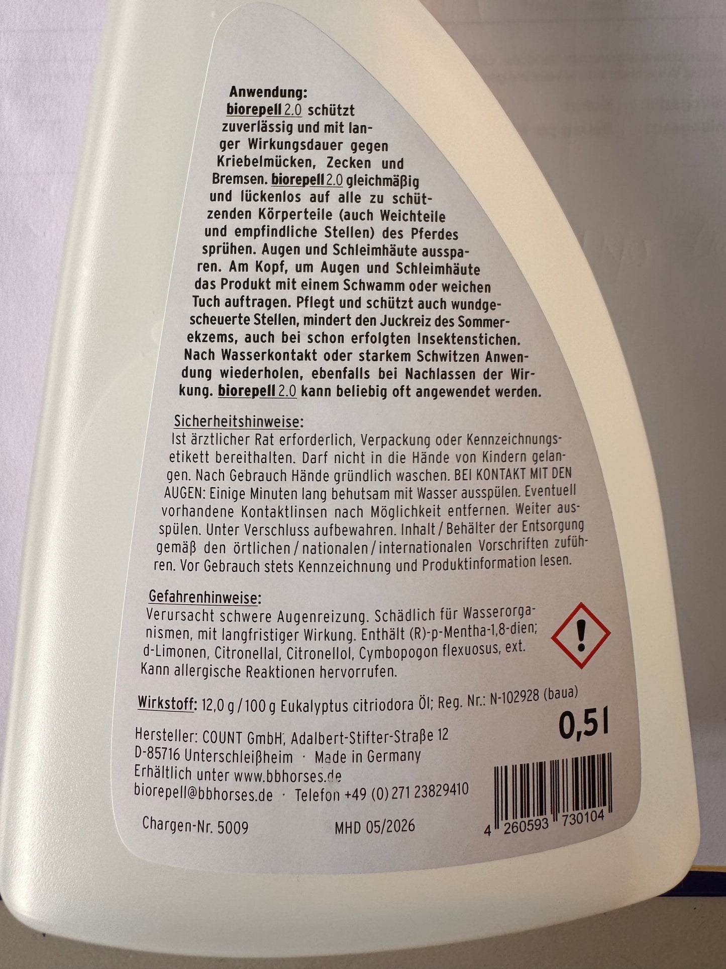 biorepell 2.0 horse/pet 100 ml - Insektenabwehr für Pferd & Haustier