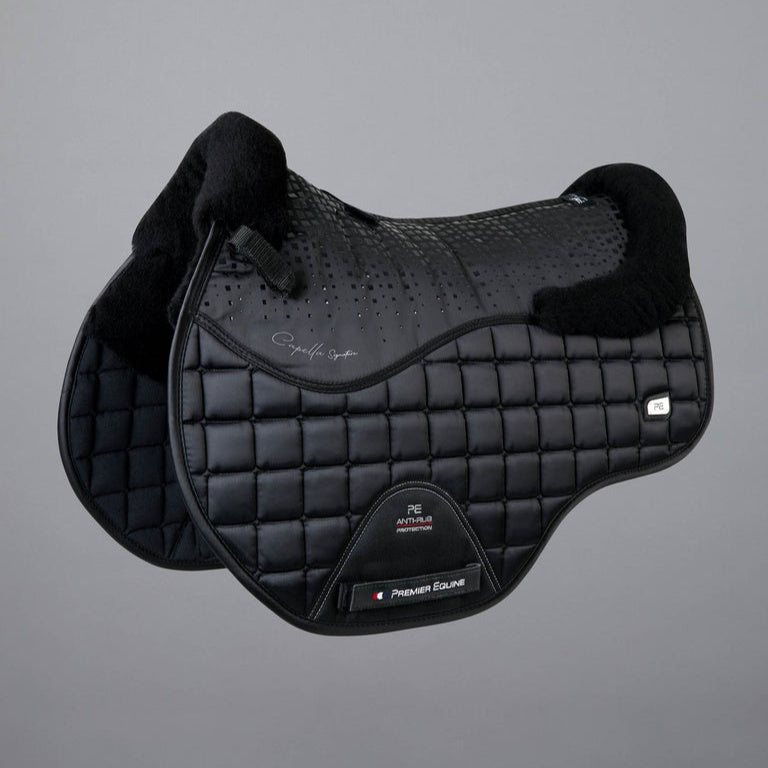 Premier Equine - Capella Close Contact Merino Wool GP/Jump Square - Schwarz/Schwarz/Schwarzes Fell/Full