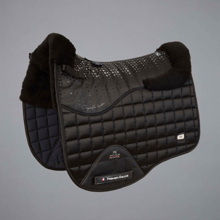 Premier Equine - Capella Close Contact Merino Wool Dressage Square - Schwarz/Schwarz Fell/Full