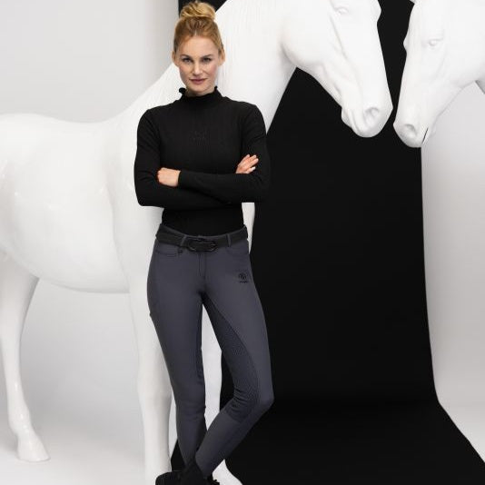 PIKEUR Reithose FULLGRIP MIDWAIST WINTER - Dark Shadow