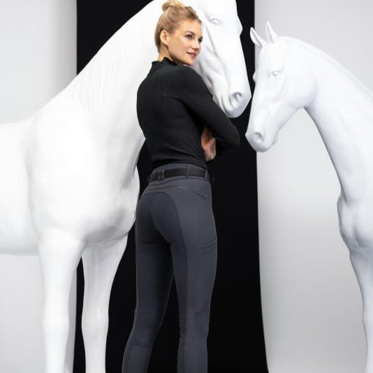 PIKEUR Reithose FULLGRIP MIDWAIST WINTER - Dark Shadow