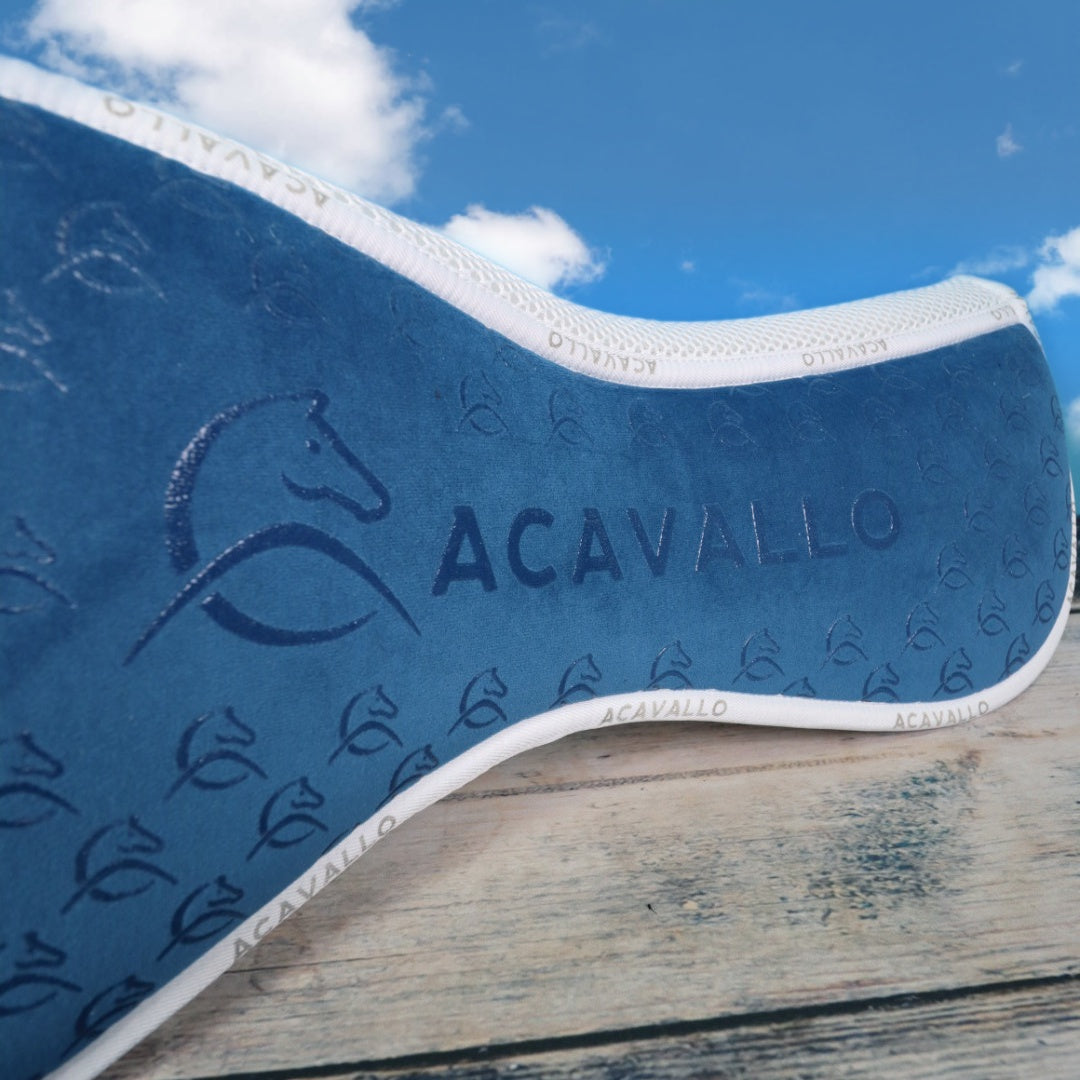 ACAVALLO SPINE FREE CC & MEMORY FOAM ½ PAD SILICON GRIP SYSTEM - Ocean