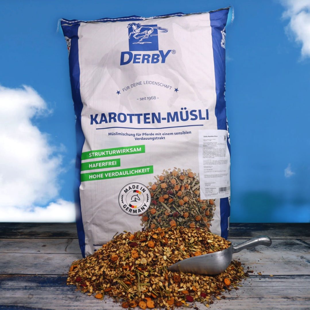 DERBY Karotten-Müsli - für Pferde mit einer sensiblen Verdauung.
