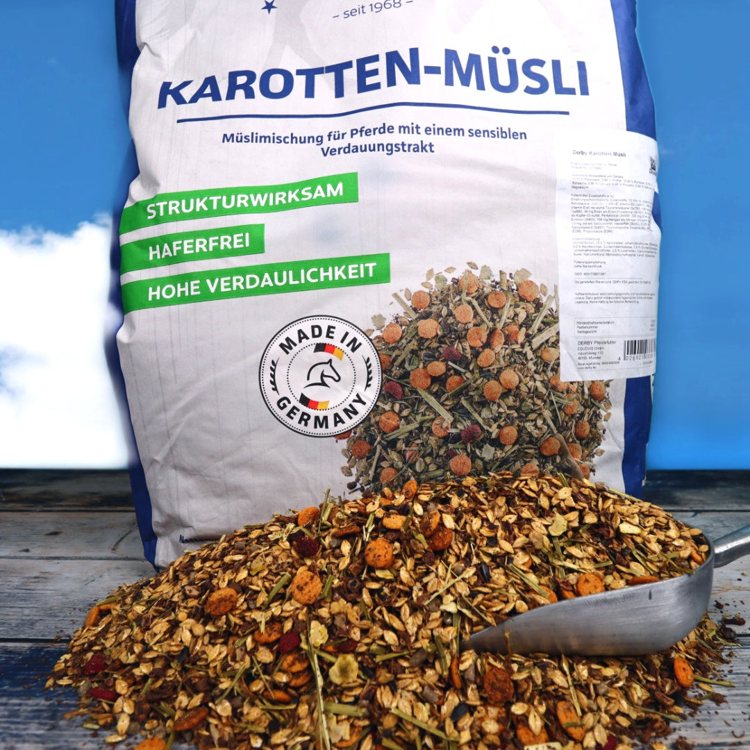 DERBY Karotten-Müsli - für Pferde mit einer sensiblen Verdauung.