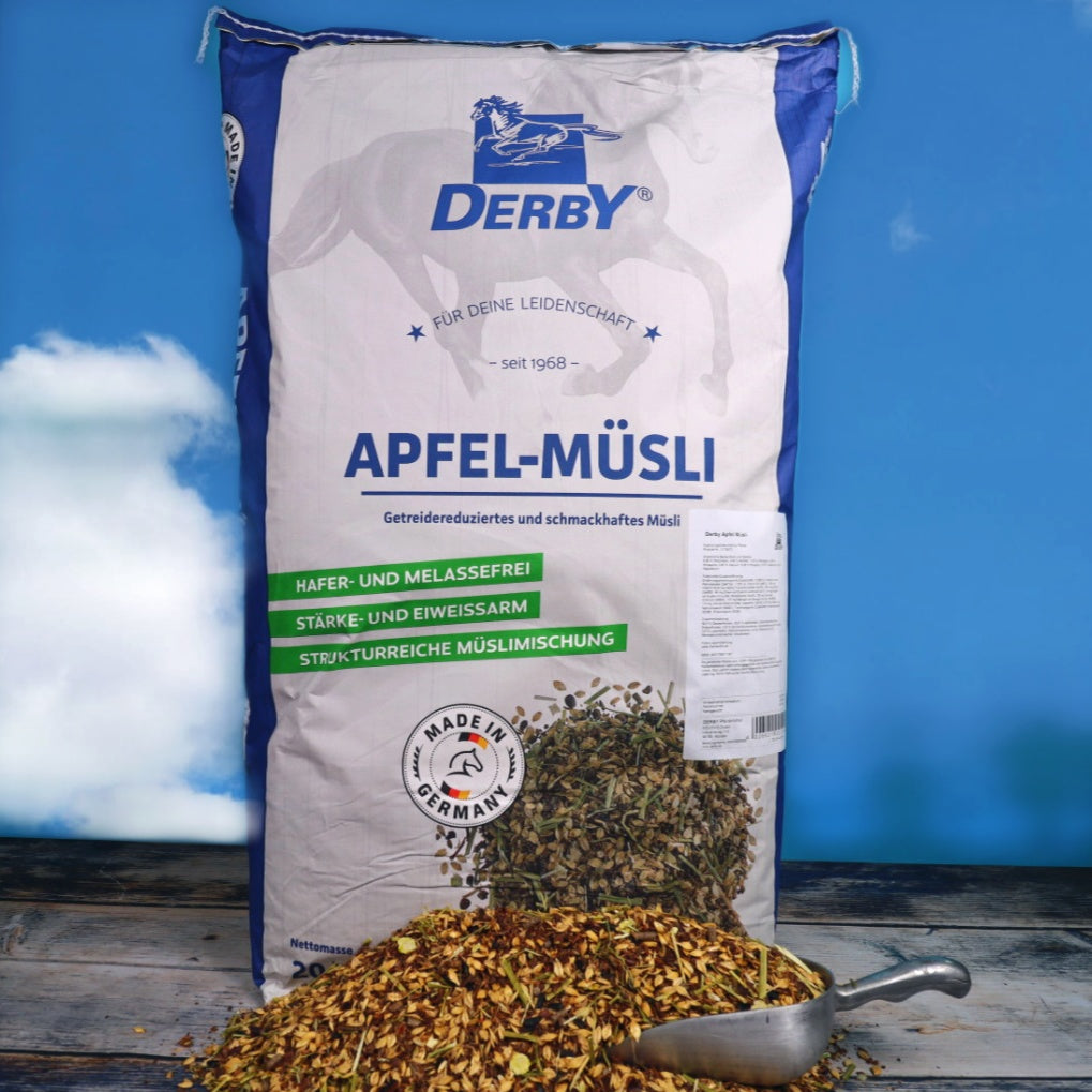 DERBY Apfel Müsli - Eiweißarmes Natur-Müsli für Freizeitpferde
