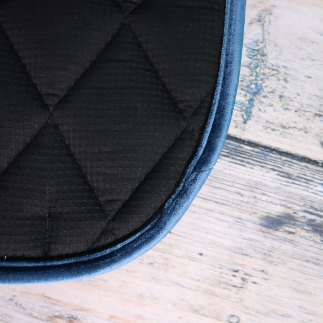 MRS. ROS - Velvet Iconic Dressage Saddle Pad - Deep Sea