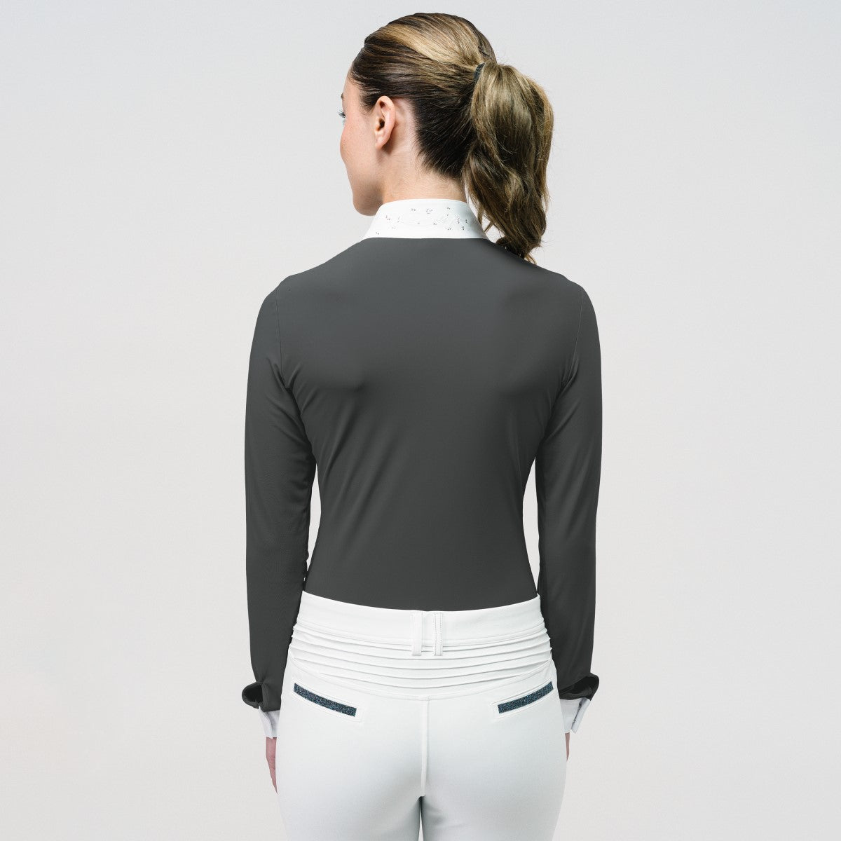 Samshield Damen Langarm-Turniershirt Julia Crystal Leaf - magnet/weiß