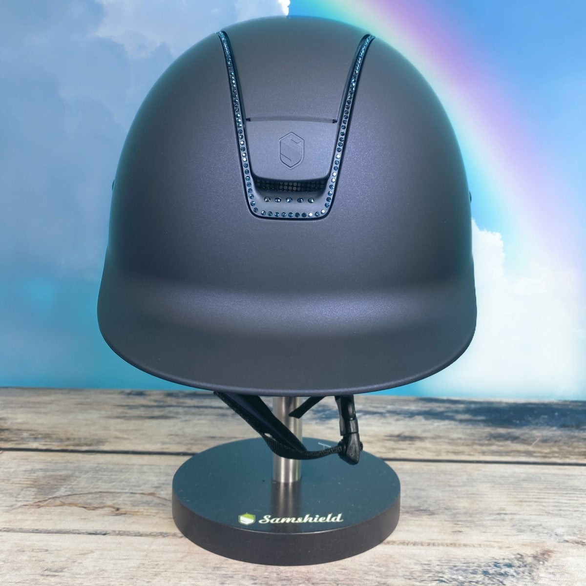 Samshield Reithelm "Shadowmatt Trim 255 Swarovski-Kristalle" Größe M (55-58 cm)