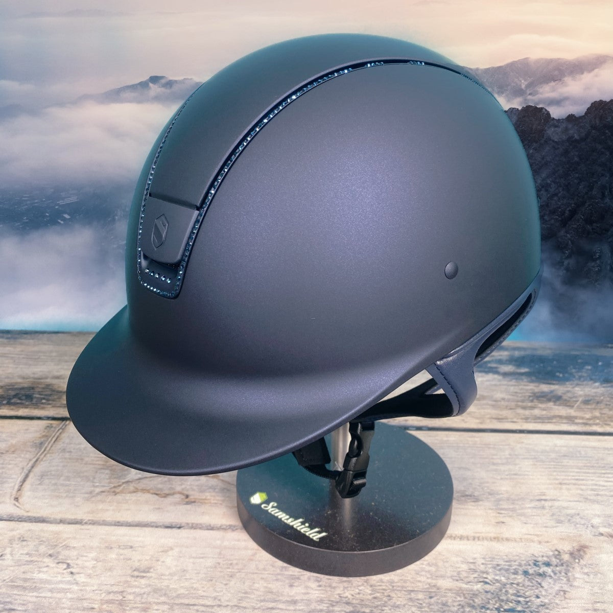Samshield Reithelm "Shadowmatt Trim 255 Swarovski-Kristalle" Größe M (55-58 cm)