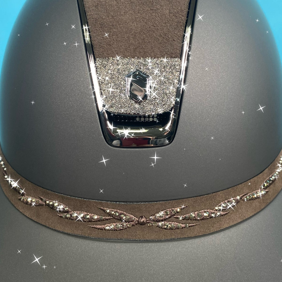 Samshield Reithelm MissShield "Shadowmatt" braun - "Flower Swarovski" Größe M (55-58 cm)