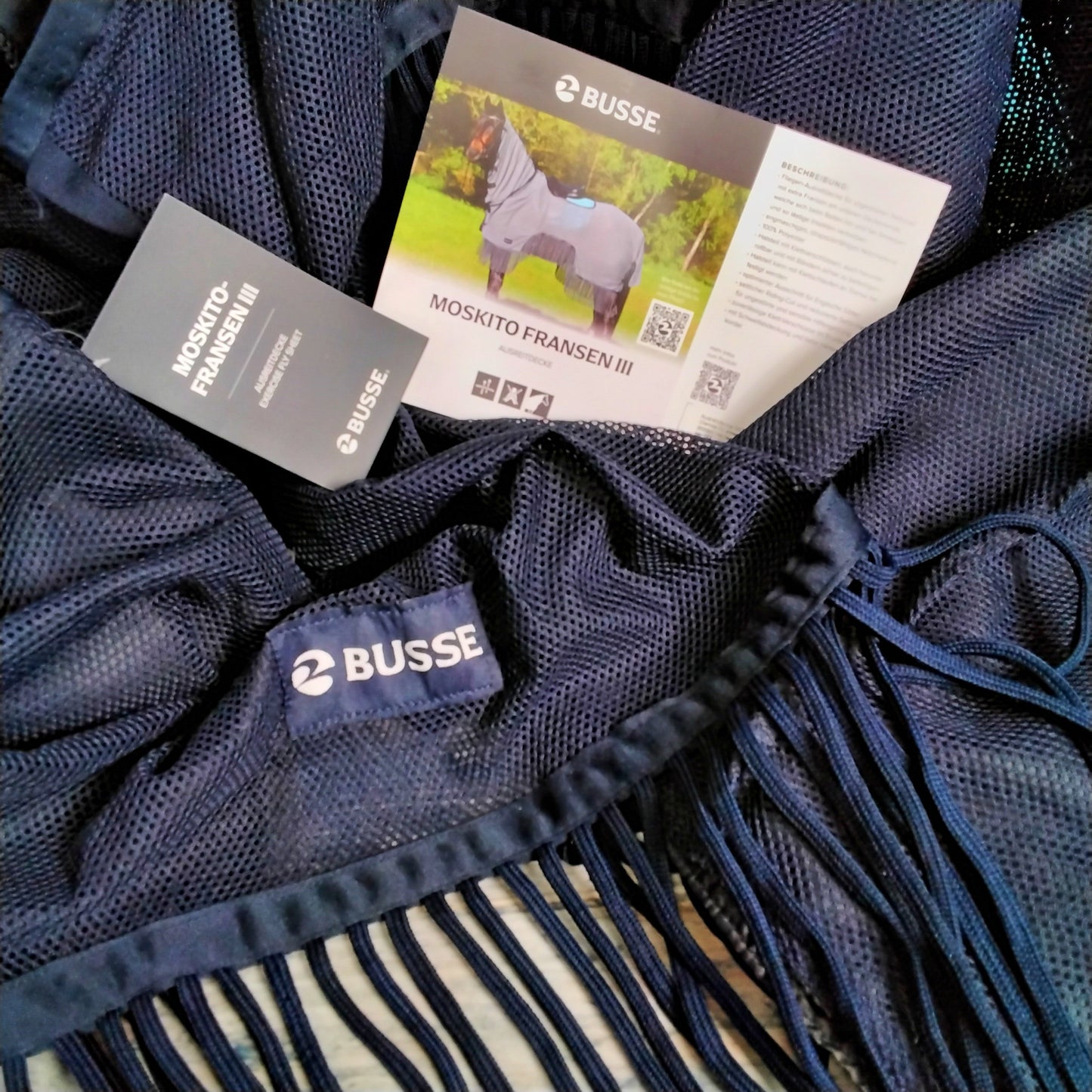 Busse Ausreitdecke Moskito-Fransen - Navy