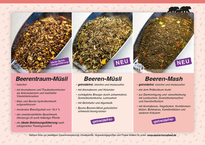 Beerenmüsli Getreide-/Melassefrei mit Aroniabeere, Holunder, Johannisbrot - sehr lecker