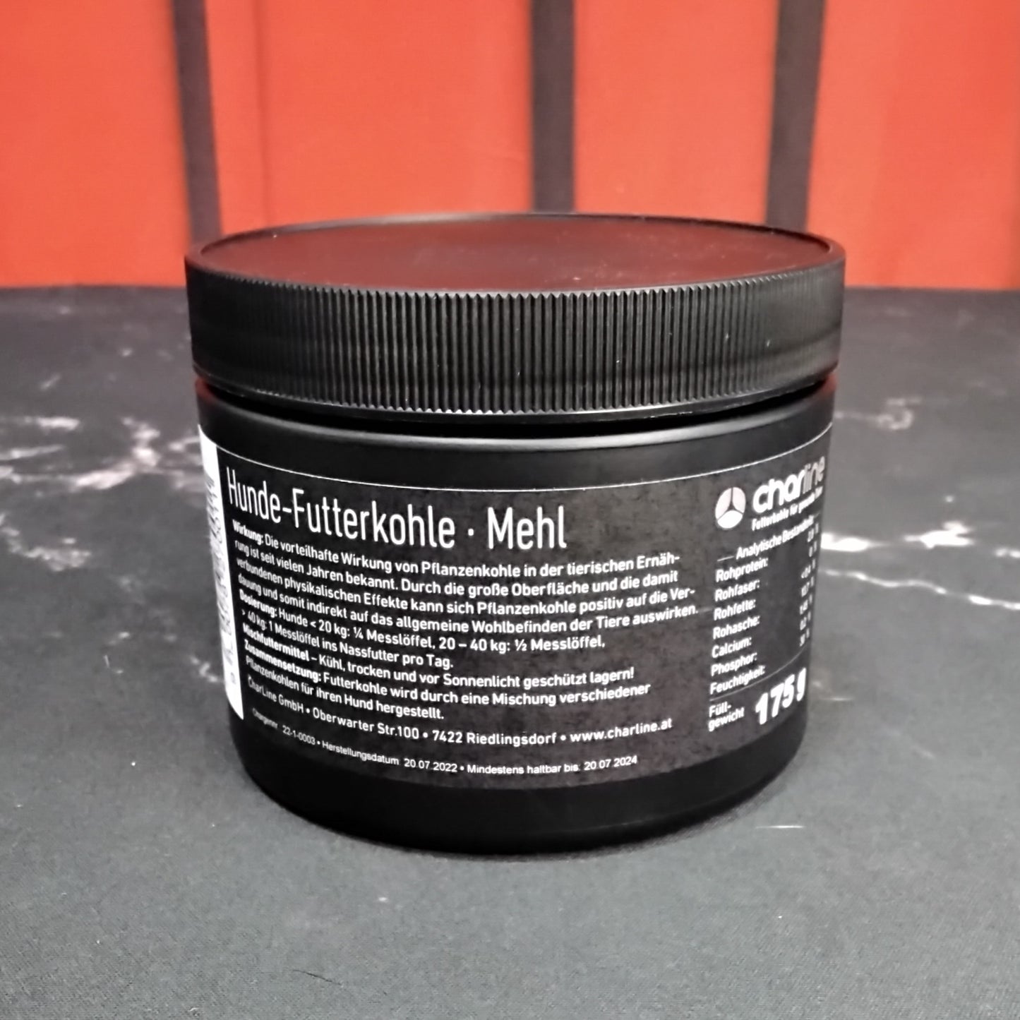 Futterkohle "Mehl" für Hunde - Premium Qualität 175g oder 450g Füllgewicht