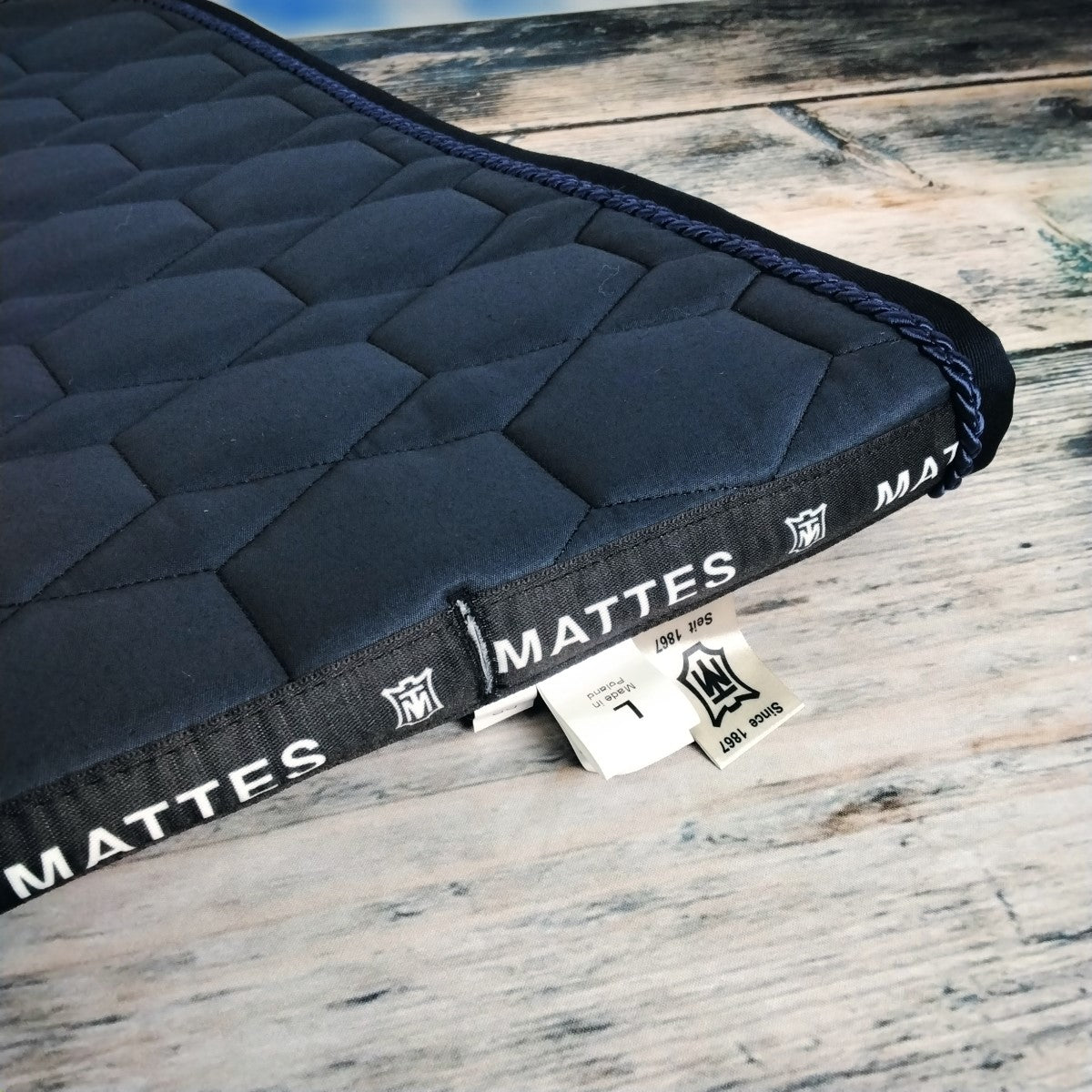 MATTES Dressurschabracke navy Ausführung Glanz