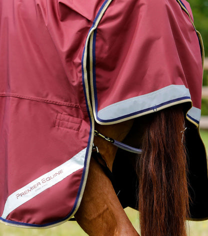 Premier Equine - Buster Zero Turnout Decke mit klassischem Nackenschutz/Halsteil - Burgundy