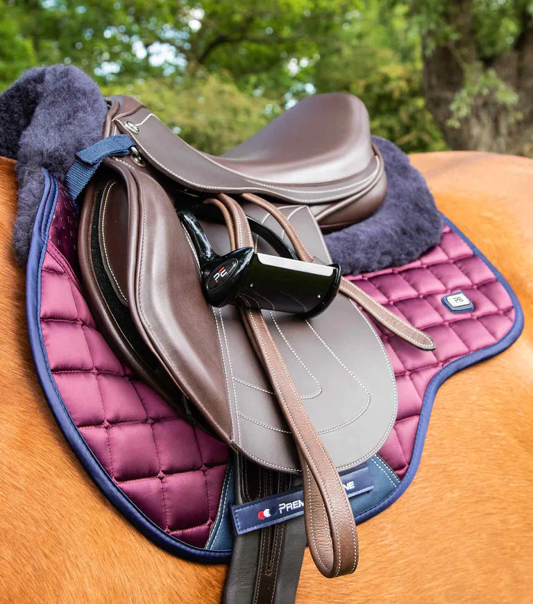 Premier Equine - Capella Close Contact Merino Wool GP/Jump Square - Wine/Navy/Navy Fell/Full