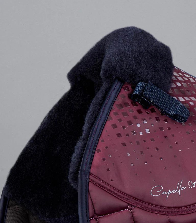 Premier Equine - Capella Close Contact Merino Wool GP/Jump Square - Wine/Navy/Navy Fell/Full