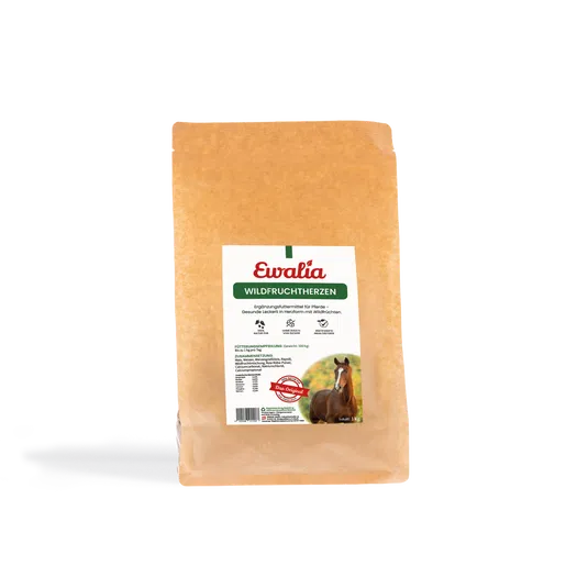 EWALIA Wildfruchtherzen Leckerli für Pferde 1kg