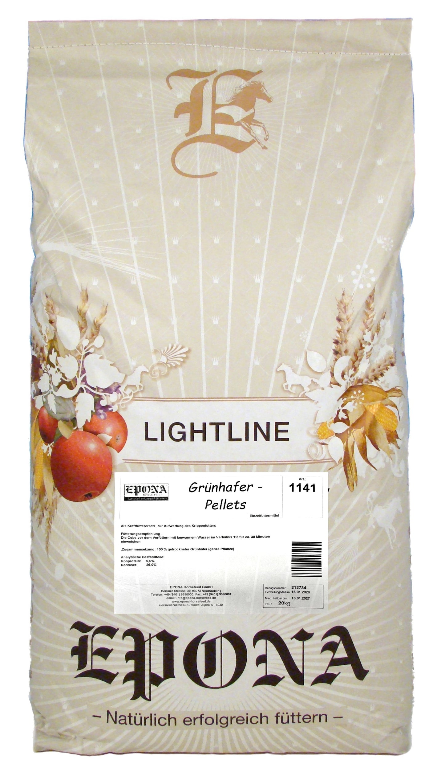 Grünhafer-Pellets/Cobs - eiweißarm & rohfaserreich aus der ganzen Pflanze