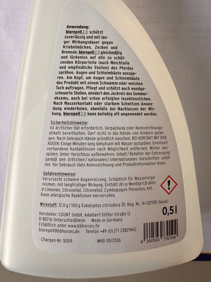 biorepell 2.0 horse/pet 100 ml - Insektenabwehr für Pferd & Haustier