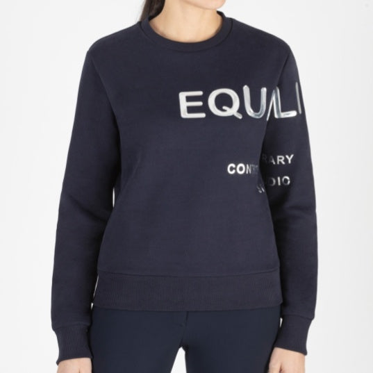 Equiline - BLAUES DAMENSWEATSHIRT MIT EIS-EFFEKT-LOGO