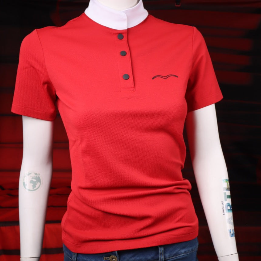 Animo Baiorca Women´s Riding Polo Short Sleeve - Cranberry