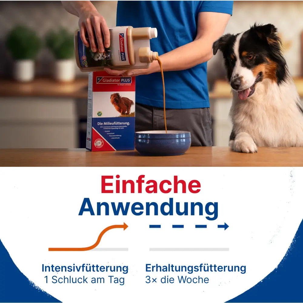 GladiatorPLUS Hund - Unterstütze deinen Hund ganzheitlich – mit nur einem Schluck pro Tag!