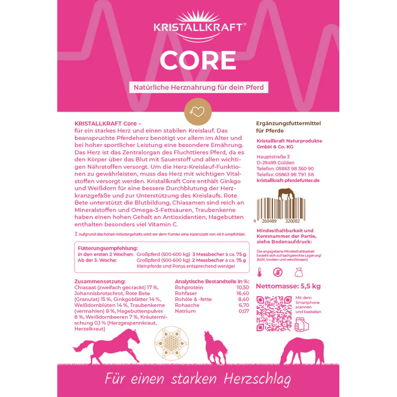 Kristallkraft Core - Natürliche Herznahrung für Dein Pferd