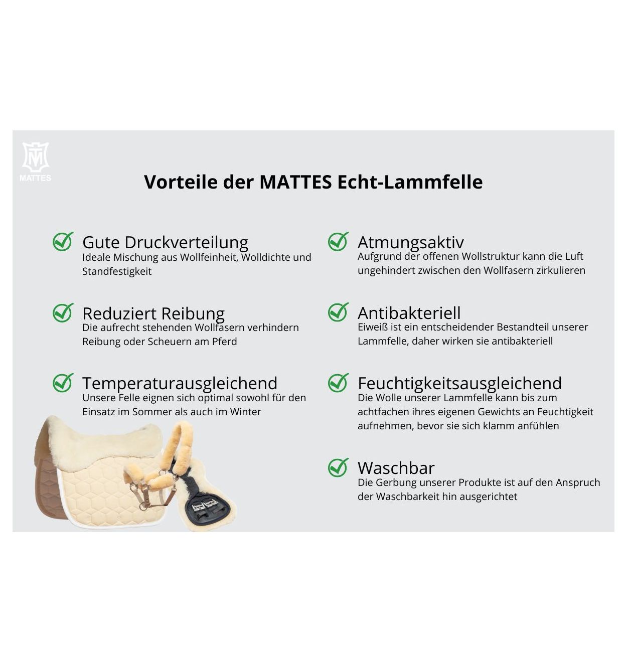 MATTES - CORRECTION® Sattelkissen mit Rand vorne, Fell im Sitzbereich