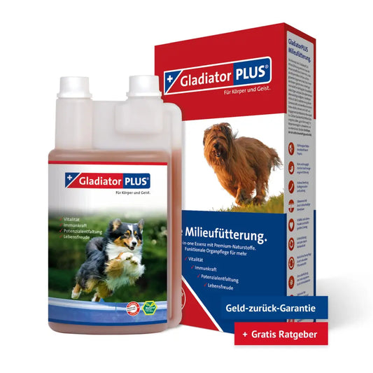GladiatorPLUS Hund - Unterstütze deinen Hund ganzheitlich – mit nur einem Schluck pro Tag!