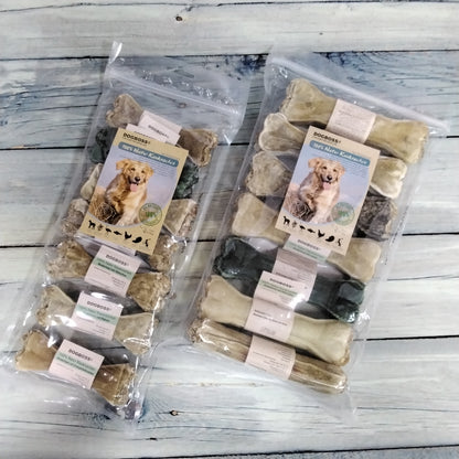 Dogboss Natur Kauknochen für Hunde Probierset: Hähnchen-Pansen-Salbei-Lamm-Dorsch...