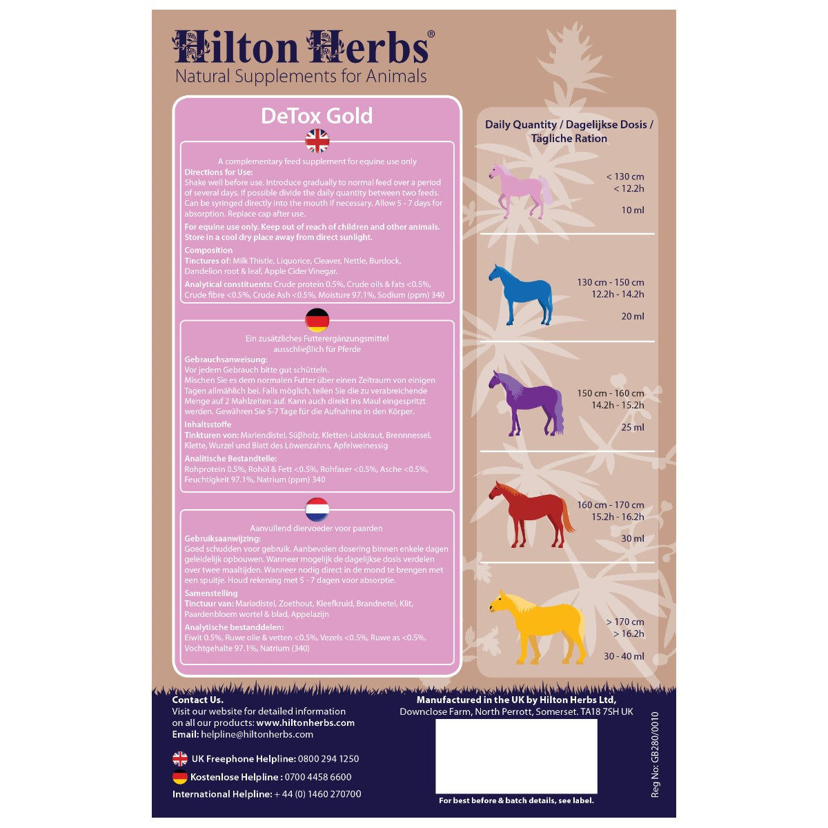 Hilton Herbs DeTox Gold - Kräuter flüssig für Leber/Niere/Entgiftung