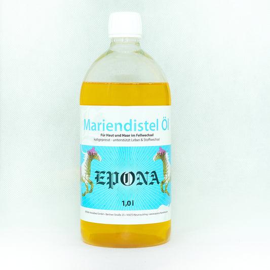 EPONA Mariendistelöl wird kaltgepresst rein aus den Samen der Mariendistel- pflanze