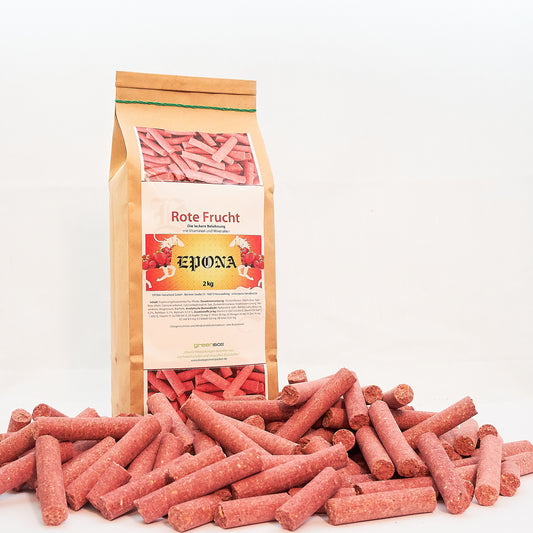 Tipp: Rote Frucht Belohnungssticks sind unsere beliebtesten Leckerlis! Einfach lecker...