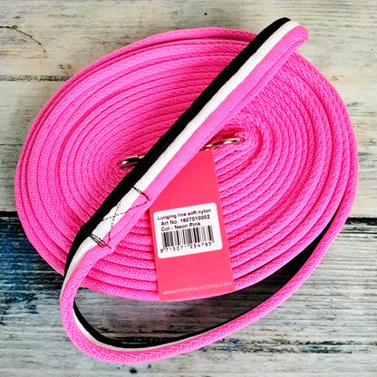 Longierleine soft nylon Neon Pink