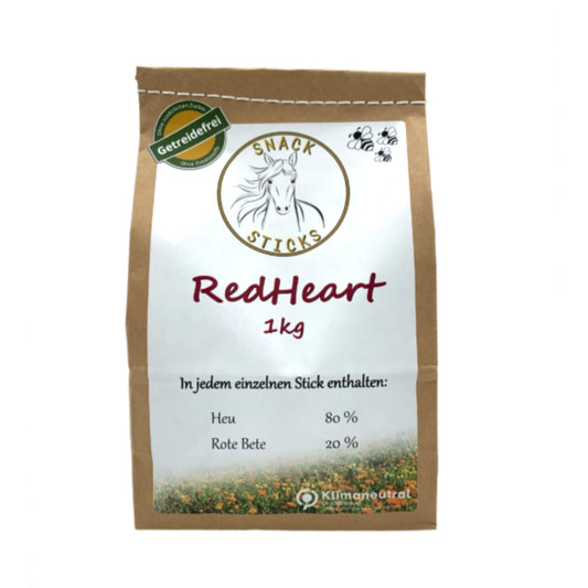 Snack Sticks - Red Heart - getreidefreie Belohnung aus Heu & Rote Bete